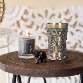 Metal Vintage Shot Glass, Unique Shot Glasses Collectible Egyptian Wine Glass Creative Wine Shot Glass Carving Pattern Cup for Home Office Bar Cocktail Collect Weddings Home Decor Ornaments Blessings