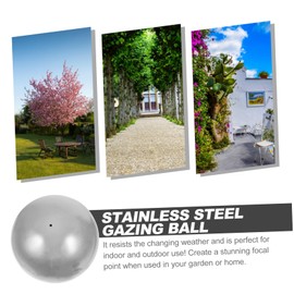 BESPORTBLE Metal Decorative Balls 10pcs Stainless Steel Gazing Half Balls Reflective Garden Globes