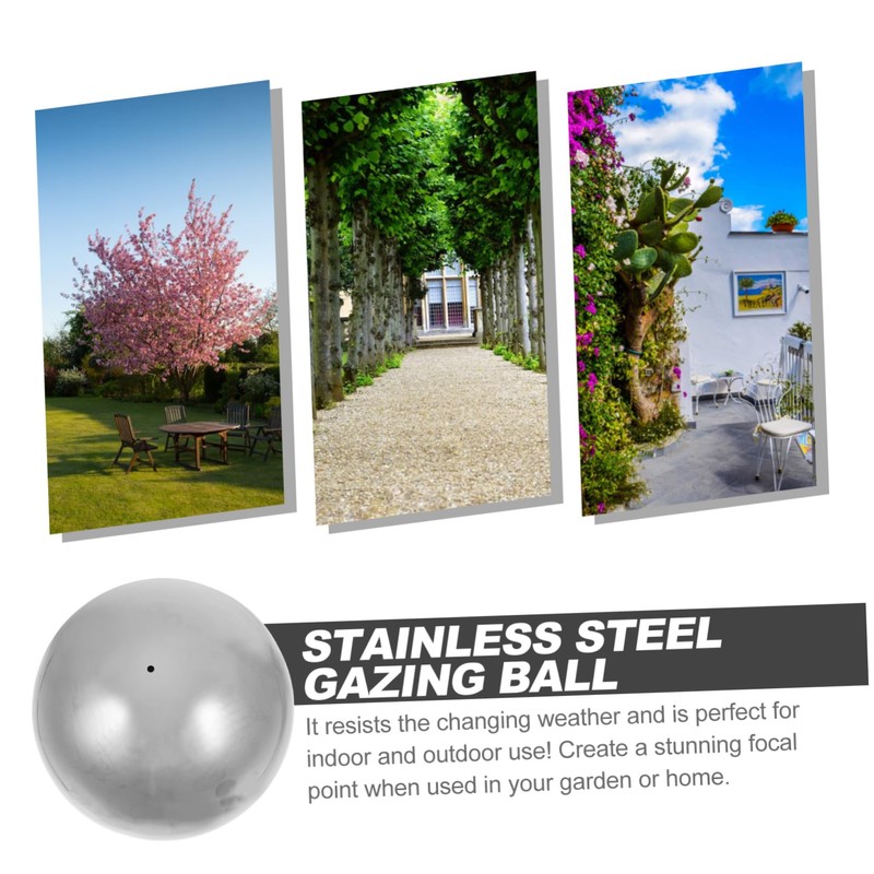 BESPORTBLE Metal Decorative Balls 10pcs Stainless Steel Gazing Half Balls