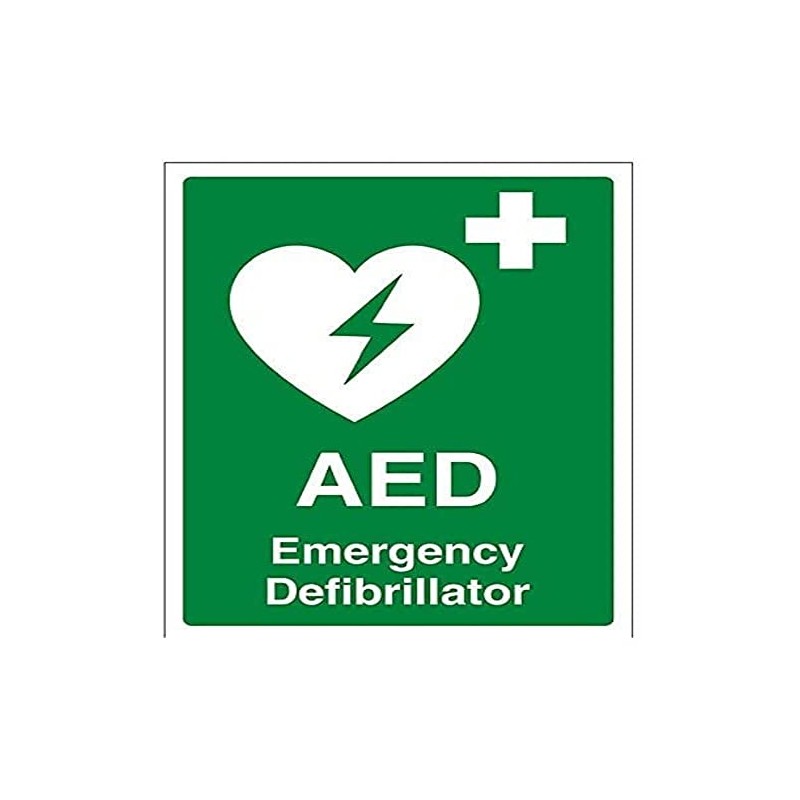 V Safety AED Emergency Defibrillator Sign - 150mm x 200mm