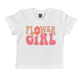 Groovy Flower Girl A Bridesmaid Proposal Flower Girl Tops for Toddler Little Girl Kids Wedding T-Shirt (5-6T, FLOWER GIRL-T Shirt)