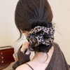 4PCS Big Leopard Print Hair Scrunchies, Large Leopard Hair Band