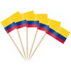 AhfuLife 200 Pcs Colombian Flag Toothpicks, Cocktail Picks, Mini Colombian