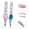IWOWHERO 4pcs Eyebrow Clamps Creative Eyebrow Tweezers for Precise Hair