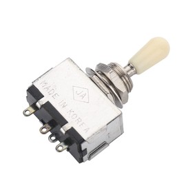 Metal Guitar 3 Way Box Toggle Switch, Enclosed 3 Way Selector Switch with Cream Tip for for Gibson Epiphone Les Paul Style Electric Guitar Replacement (2 Pcs)