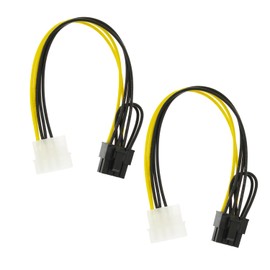 2 Packs 4 Pin Molex to 8 Pin (6+2Pin) Video Card GPU Power Supply Cable 8.6’’ 22cm