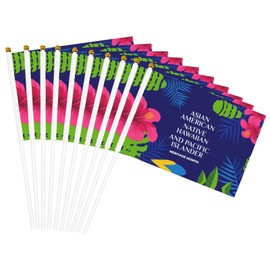 Asian American And Pacific Islander Heritage Month Small Mini Flags Hand Held Flag Decoration For Party Parades Festival Celebration Ten Piece