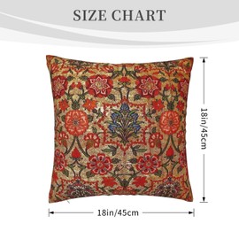 Ancient Turkish Tapestry Throw Pillow Covers 18"X18" Cozy Velvet Square Throw Pillowcases Home Decor For Bed Couch Sofa Living Room Cushion Cover
