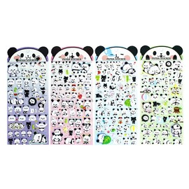 tesss Panda Seal, Notebook Seal, Resin Seal, Reward Stickers for Children and Students, Set of 4