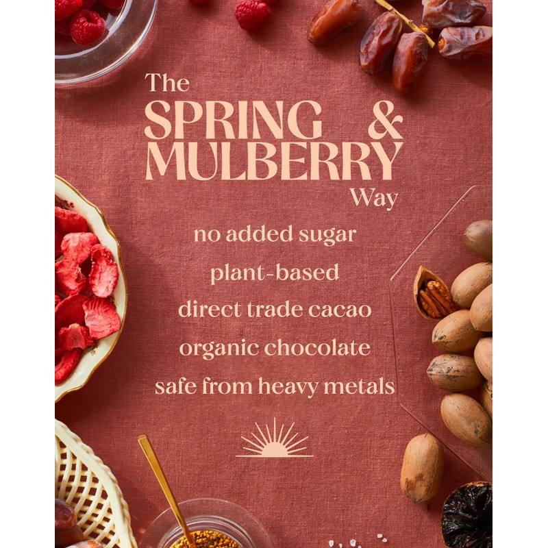 Spring & Mulberry Dark Chocolate Bars - Refined Sugar Free