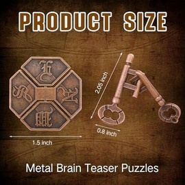 2 Pcs Brain Teaser Puzzles for Adult Teen 3D Metal Logic Puzzle Set Iq Education Challenge Game Toy Unlock Interlocking Puzzle Gift for Family Classro