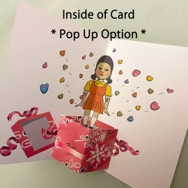 Abe Gallery Art Squid Game Fan Art Valentin's Day Card Funny Valentine's Day Card - Pop-Up