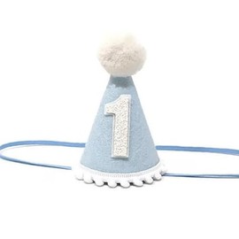 Snlioek Blue 1st Birthday Party Hat,Baby First Birthday Cone Hat,Baby Boy 1st Party Crown,Kids Party Hat,Photo Prop