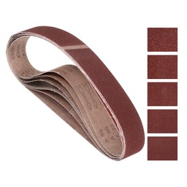 Kozelo 5 Pcs Sanding Belts 2 x 42 Inch 60/80/120/240/400 Grit Aluminum Oxide Abrasive Sandpaper for Belt Sander Metal Grinding Wood Working Weld Rust Removal Deburring