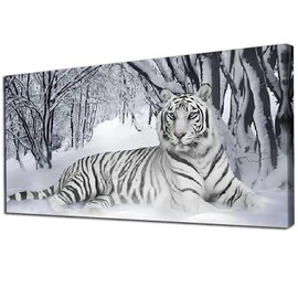 YALKIN DIY Diamond Painting Kits for Adults, 5D Animal Tiger Large Diamond Art with Round Drills Full Drill Gem Big Painting Set for Home Wall and Gifts 16 x 28 inch (40x70CM)