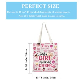 Pink Doll Barb Inspired Cheerleader Gift Cheer Team Gift Cheerleading Gift Just A Girl Who Loves Cheer Tote Bag (Loves Cheer Tote CA)