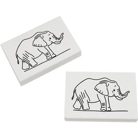 2 x 45mm 'Cute Elephant' Erasers/Rubbers (ER00039944)