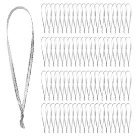 100 Pcs Christmas Ornament Ribbon, Silver Ribbon Ornament Hangers, Thin Ribbon for Ornaments, Hand Tied Ornament Ribbon Loops
