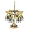 6Pcs Chinese Chalice Retro Style Zinc Alloy Glass Embossed Flower