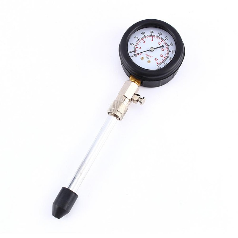 Petrol Engine Compression Tester Test Gauge Kit Car Motorcycle Garage