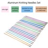 Vvikizy 10in Knitting Needles Set, Metal Single Pointed 25cm Colored