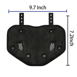LeCool Football Back Plate - Lower Back Protection for Shoulder Pads - Hard Shell and Contoured Foam, Youth to Adult (Black)