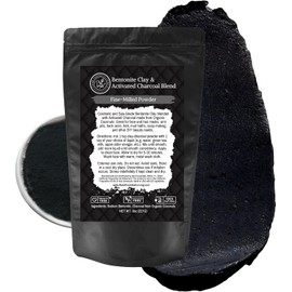 Bare Essentials Living Mezcla De Arcilla Bentonita En Polvo Y Carbón Activado En Polvo(227 G). Ideal Para Mascarillas Faciales, Capilares Y De Barro, Pasta De Dientes Casera De Arcilla Bentonita Y Par