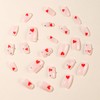 Valentines Press on Nails 24Pcs Glossy Red Love Heart False
