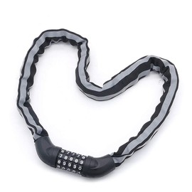 NUZAMAS Combination Bicycle Chain Lock, Cable Locks High Security 5 Digit Resettable Combination Bike, Scooter, Grills Lock with Reflective Chain Cover