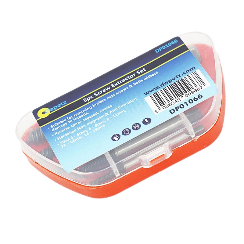 Dapetz ® 5PC Easy Out Bolt Extractor,Damaged Screw Bolt Extractor