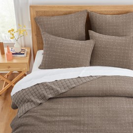 Levtex Home Mills Waffle King/Cal King Quilt Set (106x92in) with 2 Pillow Shams (36x20in) - Cocoa - Cotton Waffle King Size Quilt Bedding Set - Lightweight, Soft, Pre-Washed