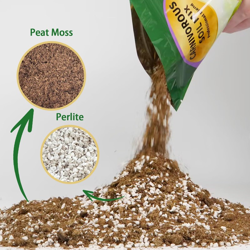 Omitgoter Carnivorous Plant Soil Mix 4qt, Pure Peat Moss and