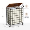 DXIGUSO Laundry Basket with Wheels, Heavy Duty Laundry Sorter 2