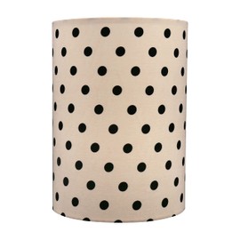 Aspen Creative 31297, Contemporary Drum Lamp Shade, 8" Top x 8" Bottom x 11" Height, Off White w/Black Dot Pattern, Spider Fitter