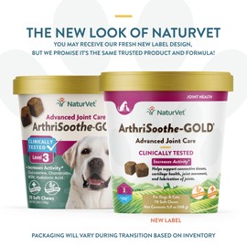 NaturVet ArthriSoothe-Gold Level 3 Advanced Joint Care for Dogs – Soft Chew Dog Supplement with Glucosamine, MSM, Chondroitin & Hyaluronic Acid – Wheat-Free Pet Supplements – 70 Ct.