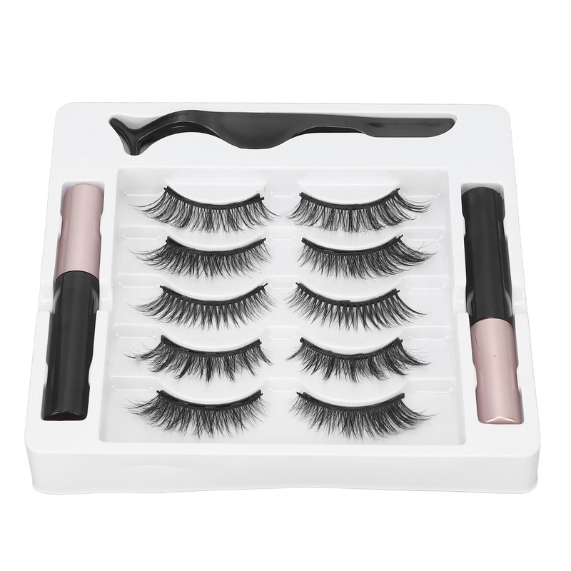 5 Pairs Magnetic Eyeliner Eyelash Kit Easy to Apply Natural