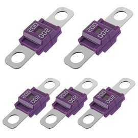 BOJACK AMI/Midi Fuse 200A High Current Fuse Bolt-on Fuse 200 Amp for Cars, Trucks, Construction Vehicles, Buses, Caravans (Pack of 5)