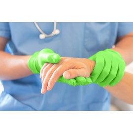 BeeSure BE1186case NeoGrene Chloroprene Powder Free Exam Gloves, Small, Lime Green (Pack of 2000)