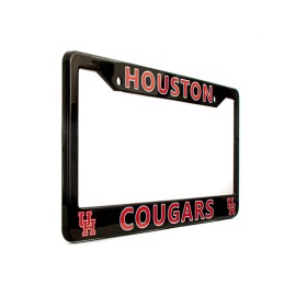 EliteAuto3K Houston Cougars Black License Plate Frame Cover - EliteAuto3K