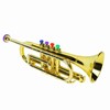 Gold Kid Trumpet Toy with 4 Colored Keys Interesting Educational