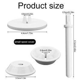 3pcs Spool Pin Cap Set, Spool Cap Cover Replacement Parts Accessories Compatible with Janome Singer Viking White Sewing Machines