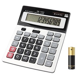 HIHUHEN HIHUHEN Large Electronic Calculator Counter Solar & Battery Power 12 Digit Display Multi-Functional Big Button for Business Office School Calculating (1 x Calculator)