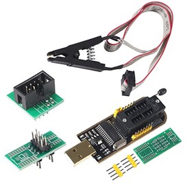 MELIFE SOIC8 SOP8 Flash Chip IC BIOS USB Test Clip Socket Adapter + BIOS USB Programmer Module Kit Set for EEPROM CH341A 24 25 Series (Clip + USB)