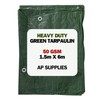 Green Tarpaulin Cover - 50gsm Thick - Waterproof, Weatherproof, Frost-Resistant,