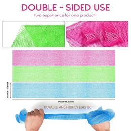 UJFQBH 3 Piezas Esponja de Baño Africana Esponja de Red Africana de Red Larga Esponja de Baño Exfoliante Cepillo de Ducha para el Cuerpo Cepillo de Es