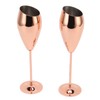 2pcs Copper Champagne Flutes Set Sturdy Thick Bottom Stainless Steel