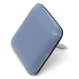 Adsamm® 16 x PTFE Furniture Glides with Nail / Grey-Blue / 24 x 24 mm / Square / Furniture and Floor Glides with Nail