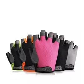 ProudCo. - Guantes Antideslizantes Transpirables para Hombre y Mujer - Gunates sin Dedos para Gimnasio, Pesca, Ciclismo, etc. - (Azul Cielo, Large)