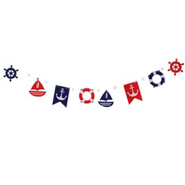 ABOOFAN Wedding Banner Sailing Pennant Banner Wedding Garland Nautical Theme Bunting Sailboat Banner Nautical Party Banner Boat Birthday Party Decorations Pirate Decorations Photo Baby Boy