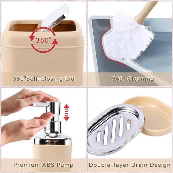 XLHOMO XLHOMO Bathroom Accessory SetCBathroom Sets with Shower Curtain and